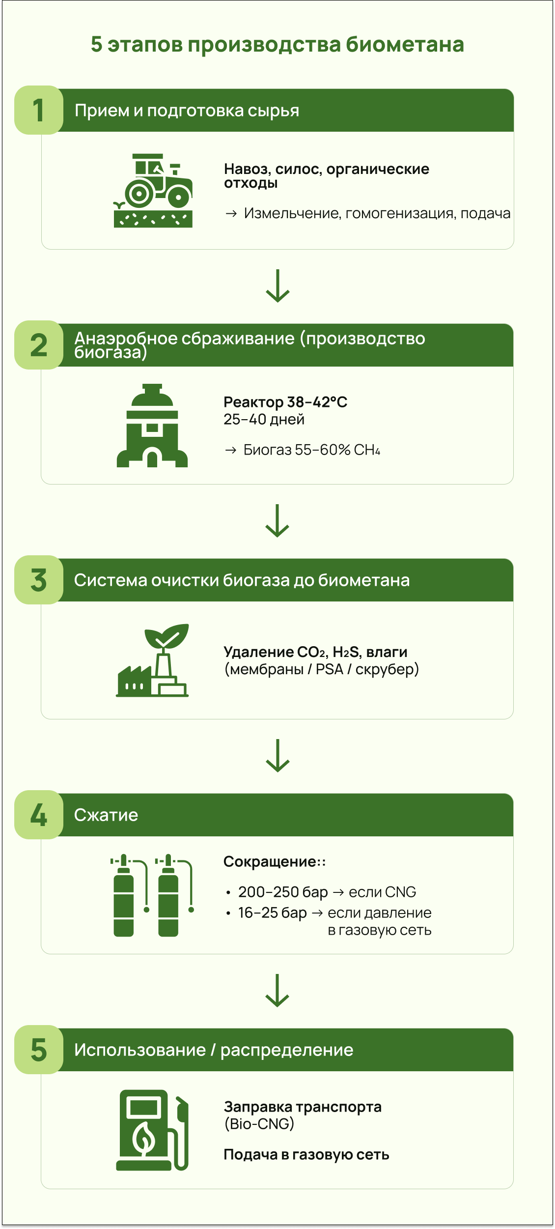 5 этапов производства биометана
